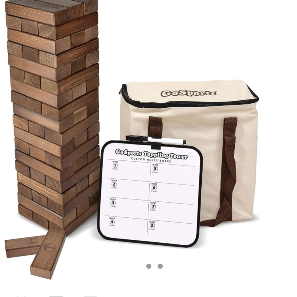 Huge jenga toppling game